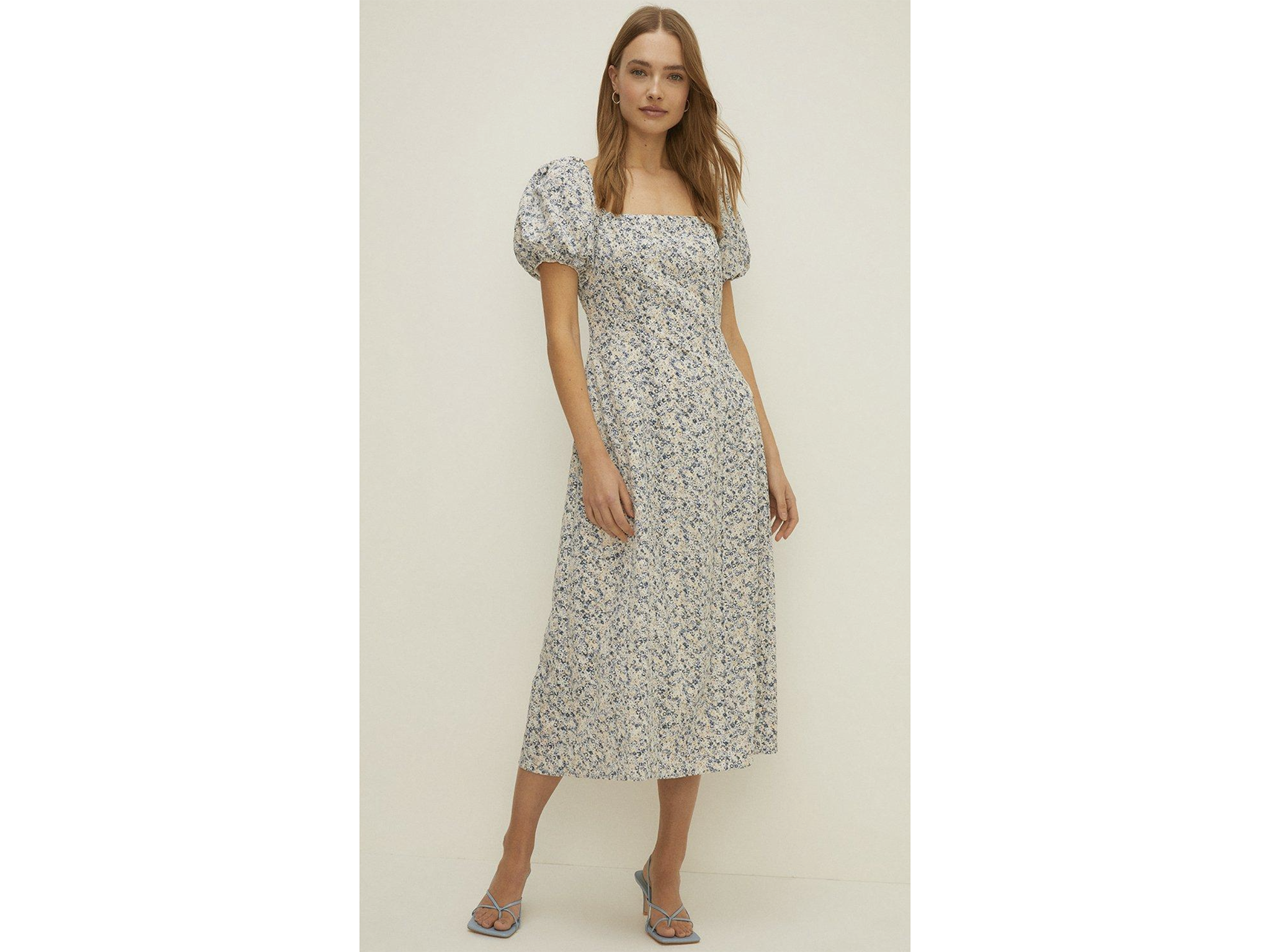 Oasis ditsy midi outlet dress